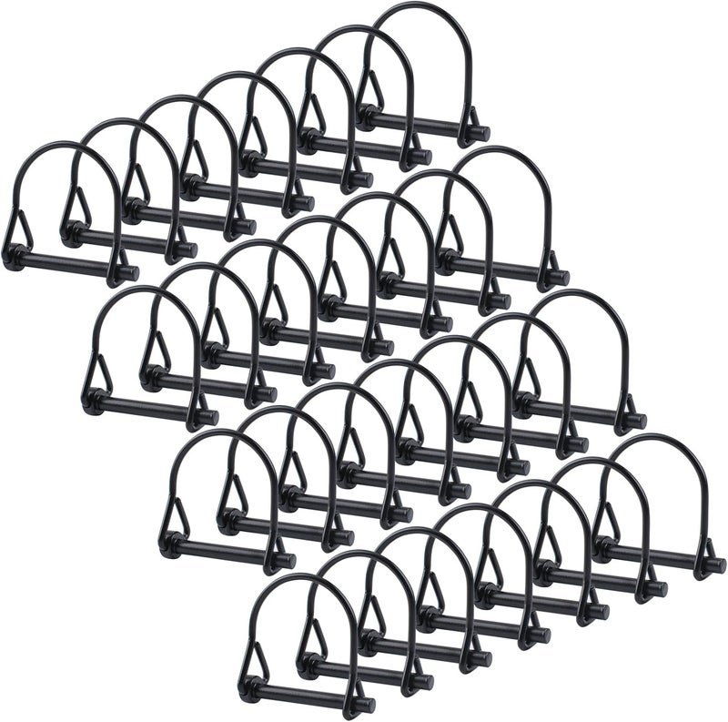 INCREWAY 28 pcs Wire Lock Pin, 1/4" Heavy Duty Safety Coupler Shaft Locking Pin Round Loop Wire Lock Trailers Pin for Farm Lawn Garden - Image 1